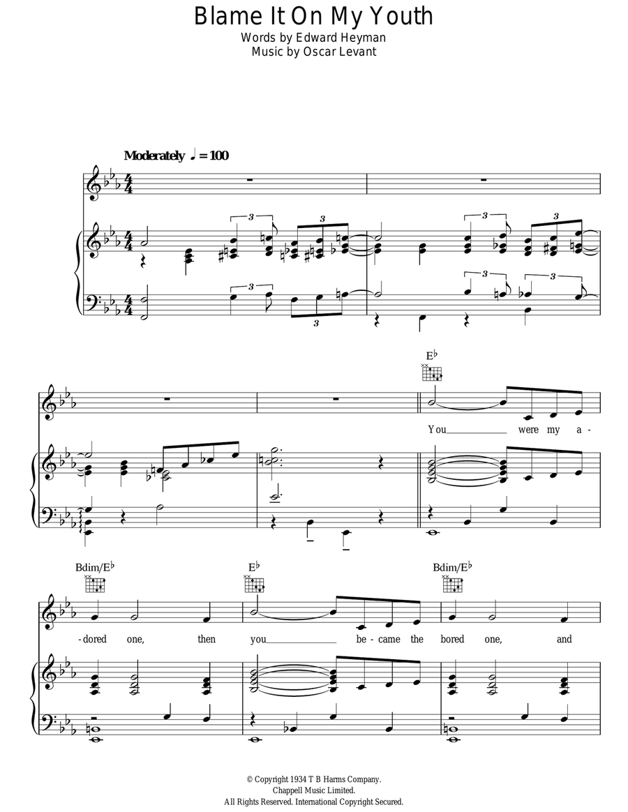 Blame It On My Youth Blame It On My Youth Guitar scores gallery preview page 1