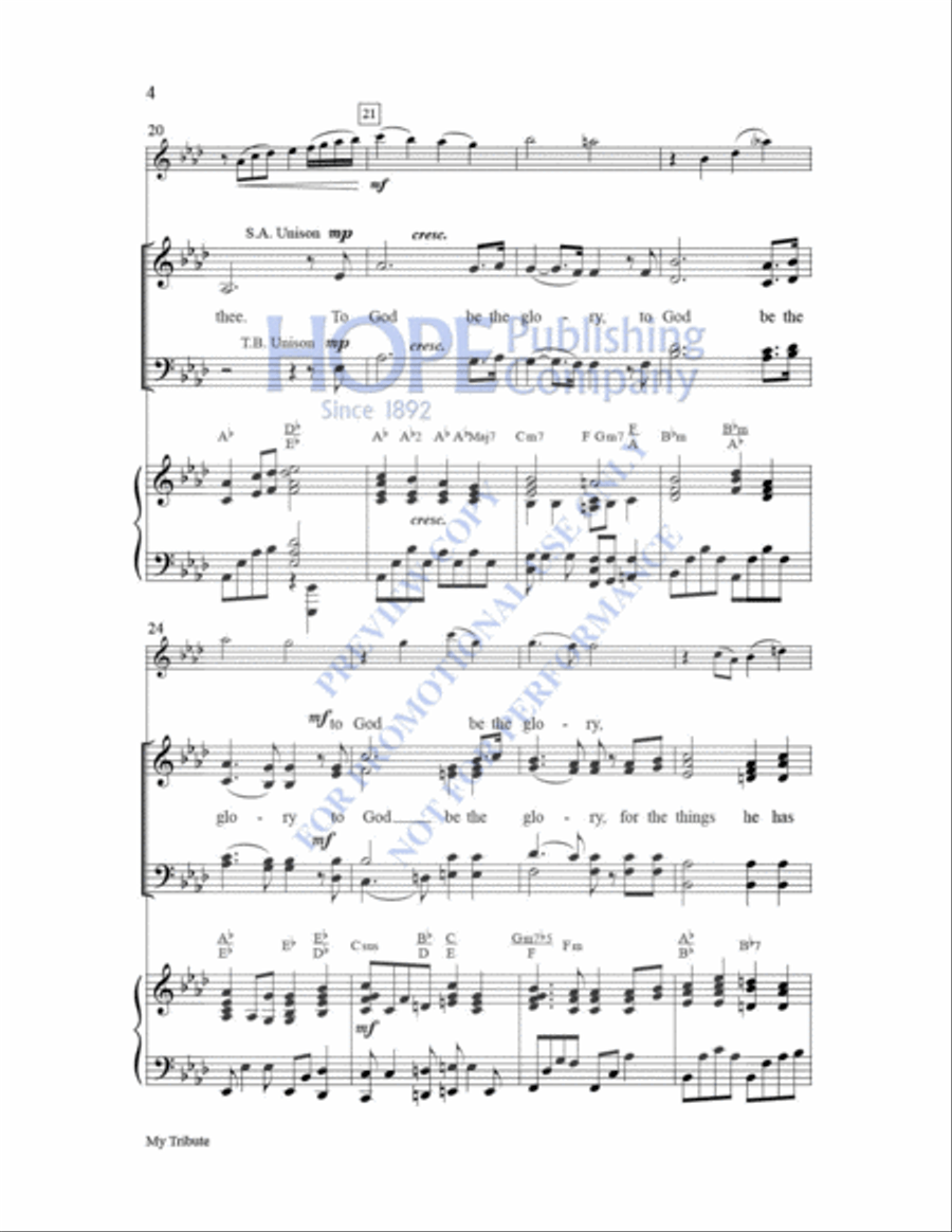 My Tribute My Tribute Choir scores gallery preview page 5