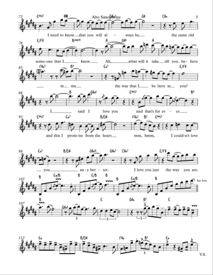 Just The Way You Are Alto Saxophone scores gallery preview page 3