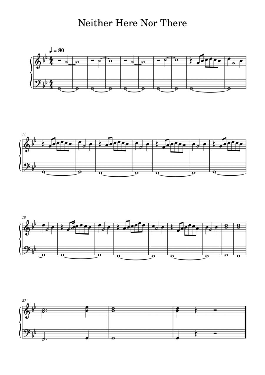 Neither Here Nor There Neither Here Nor There Easy Piano scores gallery preview page 1
