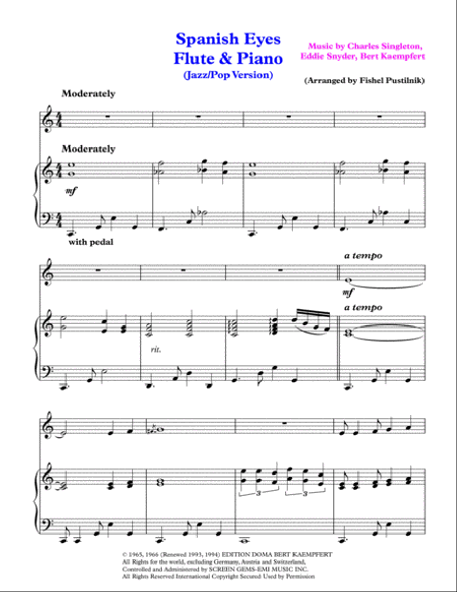 Spanish Eyes Flute Solo scores gallery preview page 2