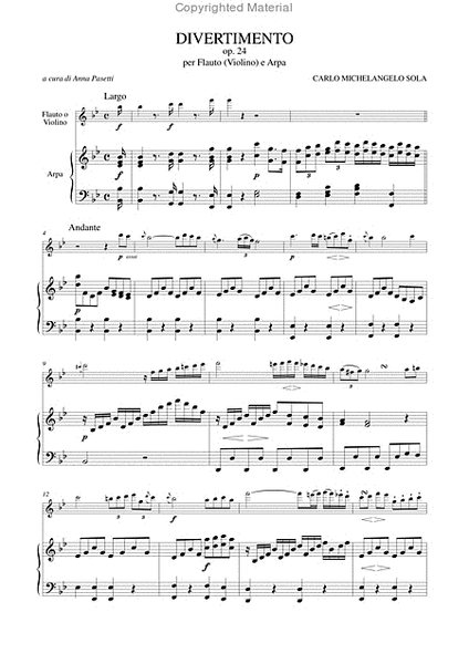 Divertimento Op. 24 for Flute (Violin) and Harp