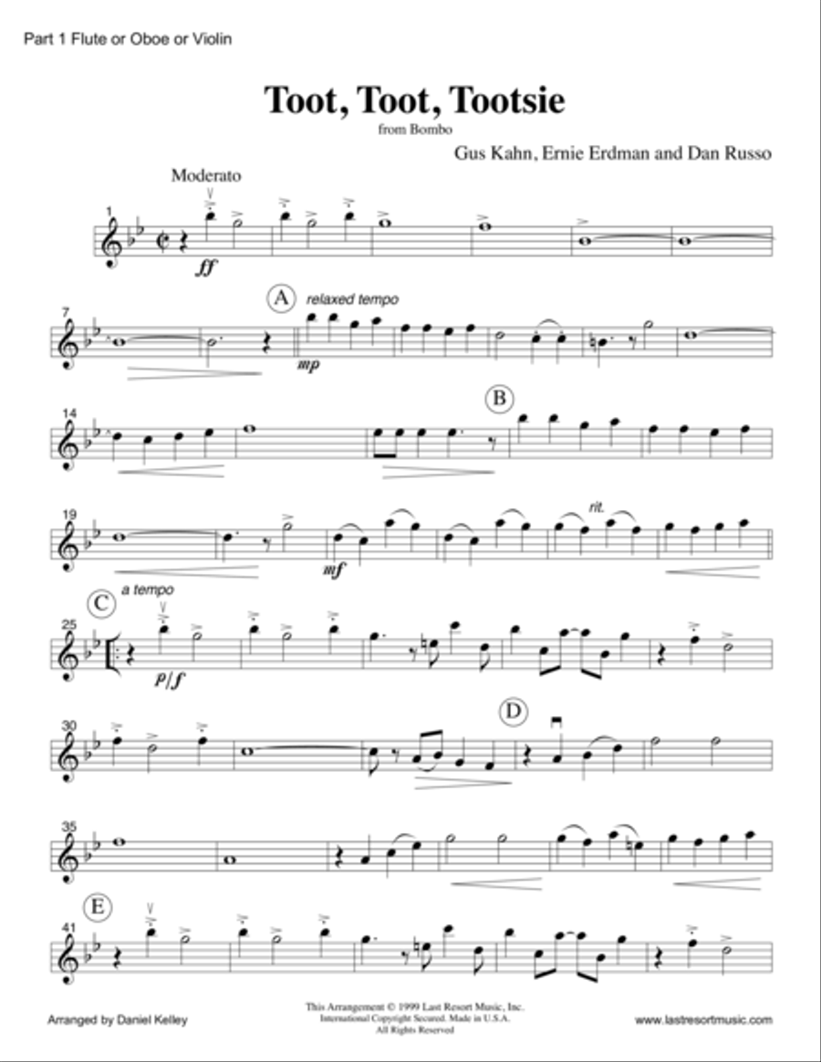 Toot, Toot, Toostie for String, Woodwind, or Piano Trio Small Ensemble scores gallery preview page 4