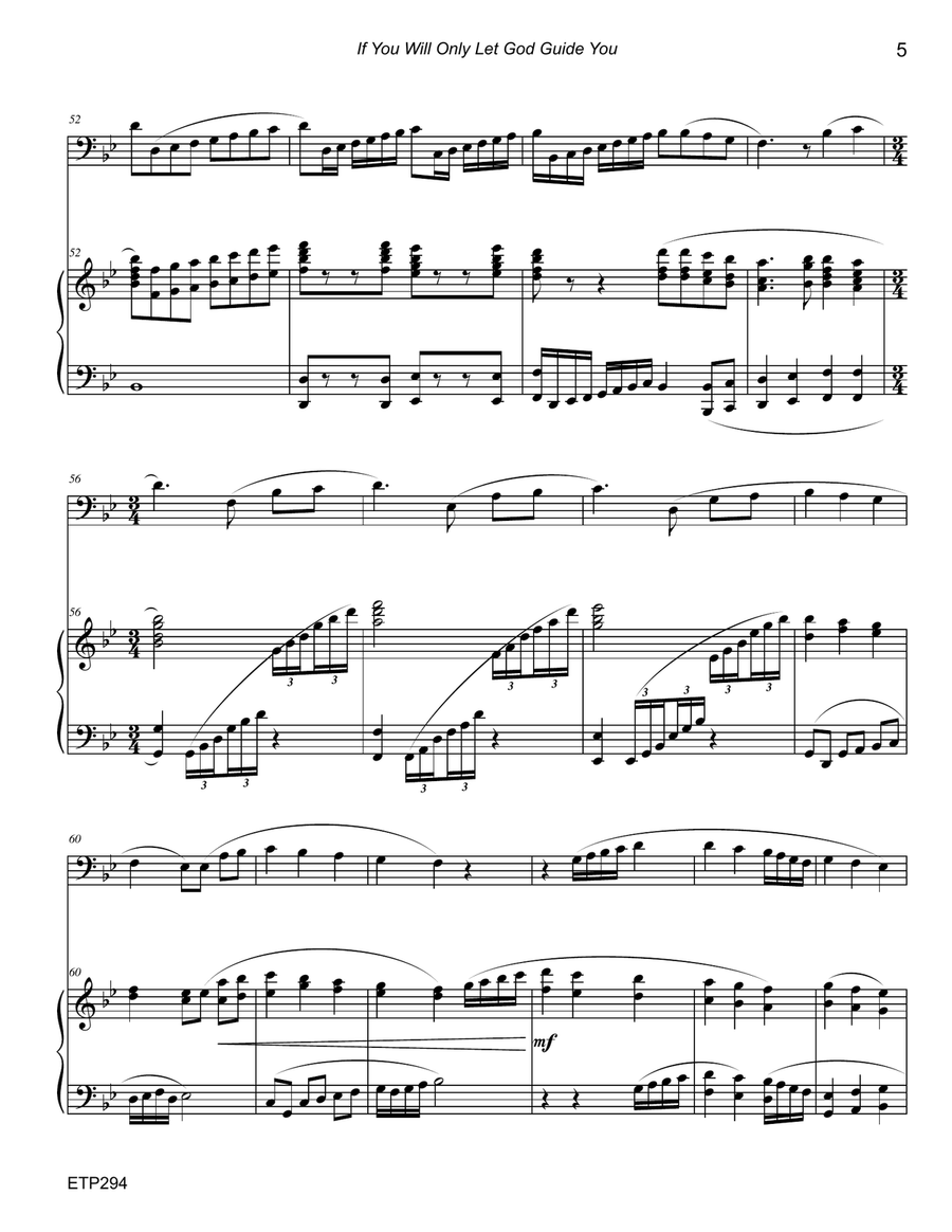 IF YOU WILL ONLY LET GOD GUIDE YOU - Euphonium Solo with advanced Piano Accompaniment Small Ensemble scores gallery preview page 5