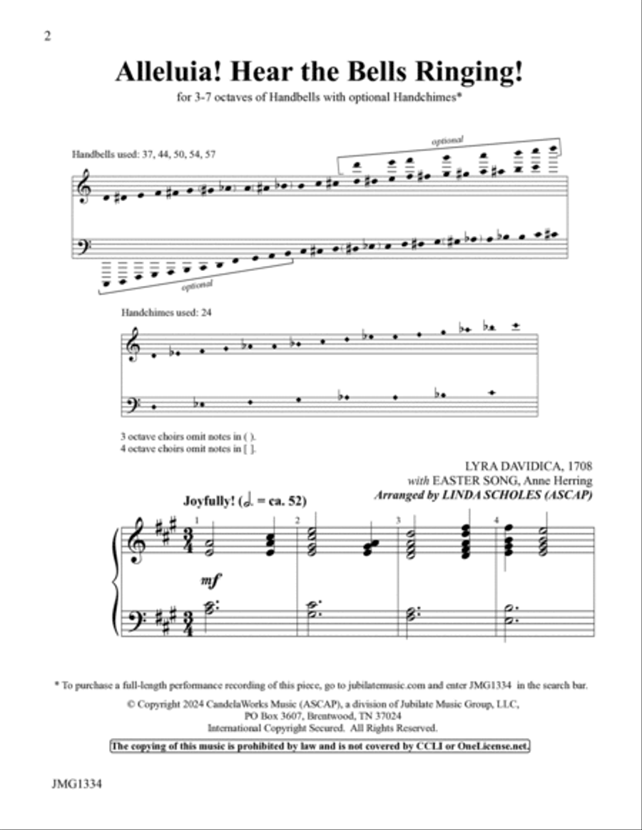 Alleluia! Hear the Bells Ringing! Handbell Choir scores gallery preview page 2