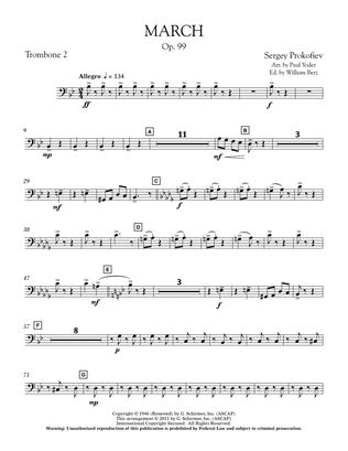 March, Op. 99 - Trombone 2