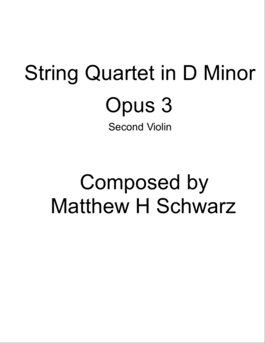 String Quartet 1 in D Minor - Second Violin String Quartet scores gallery preview page 1