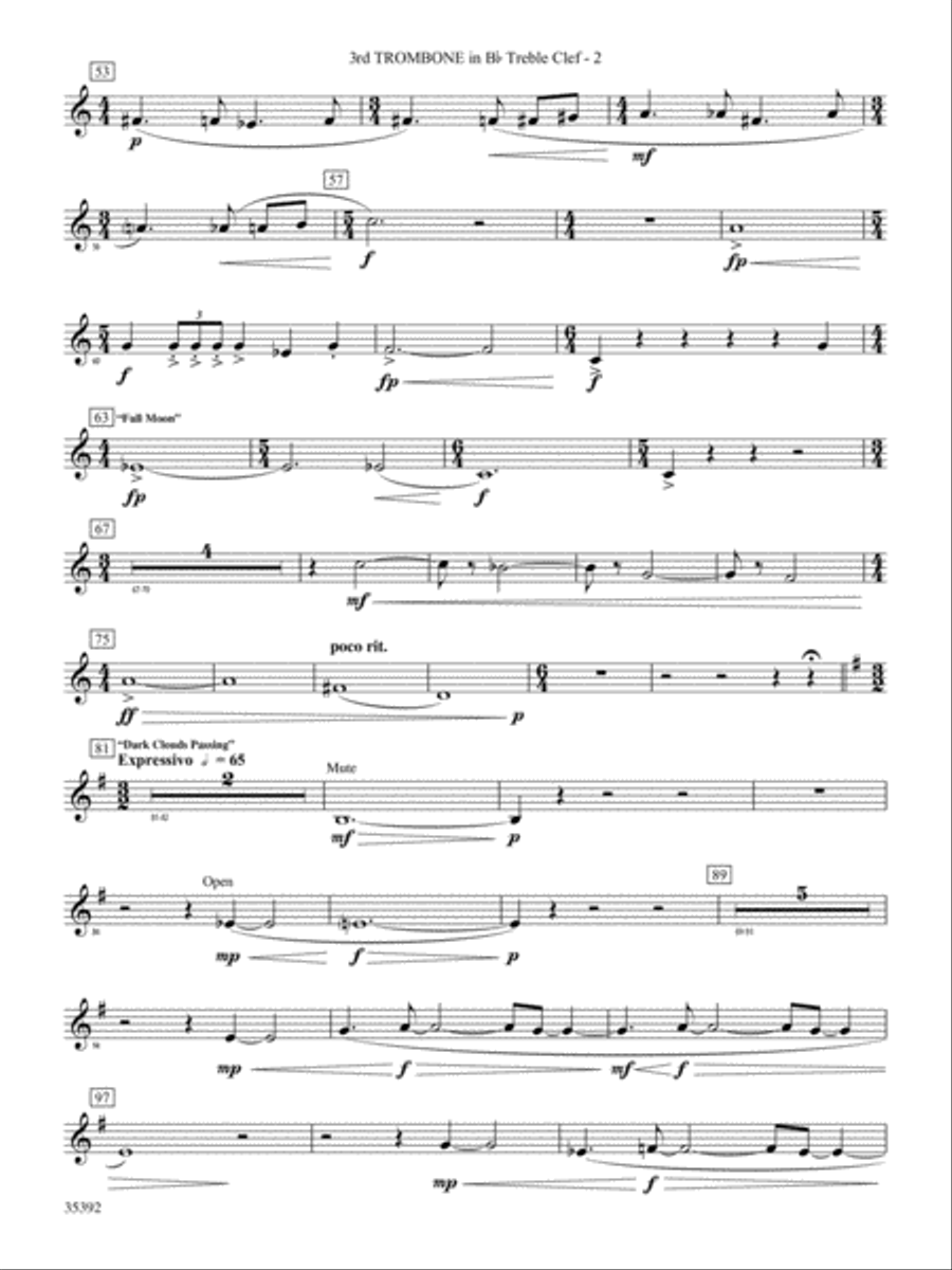Moon Phases 81: (World Part) 3rd B-flat Trombone T.C. Concert Band scores gallery preview page 2