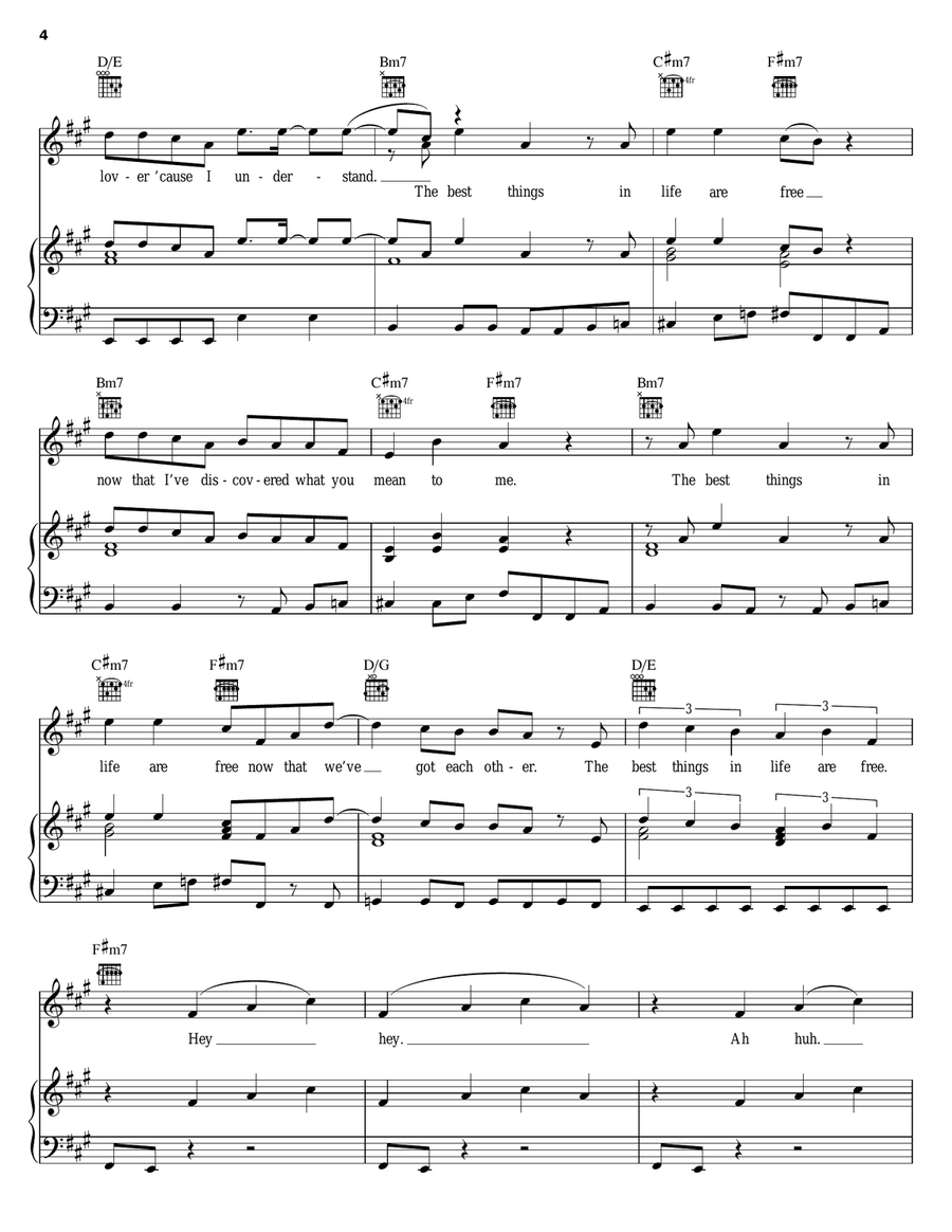 The Best Things In Life Are Free Piano, Vocal, Guitar scores gallery preview page 4