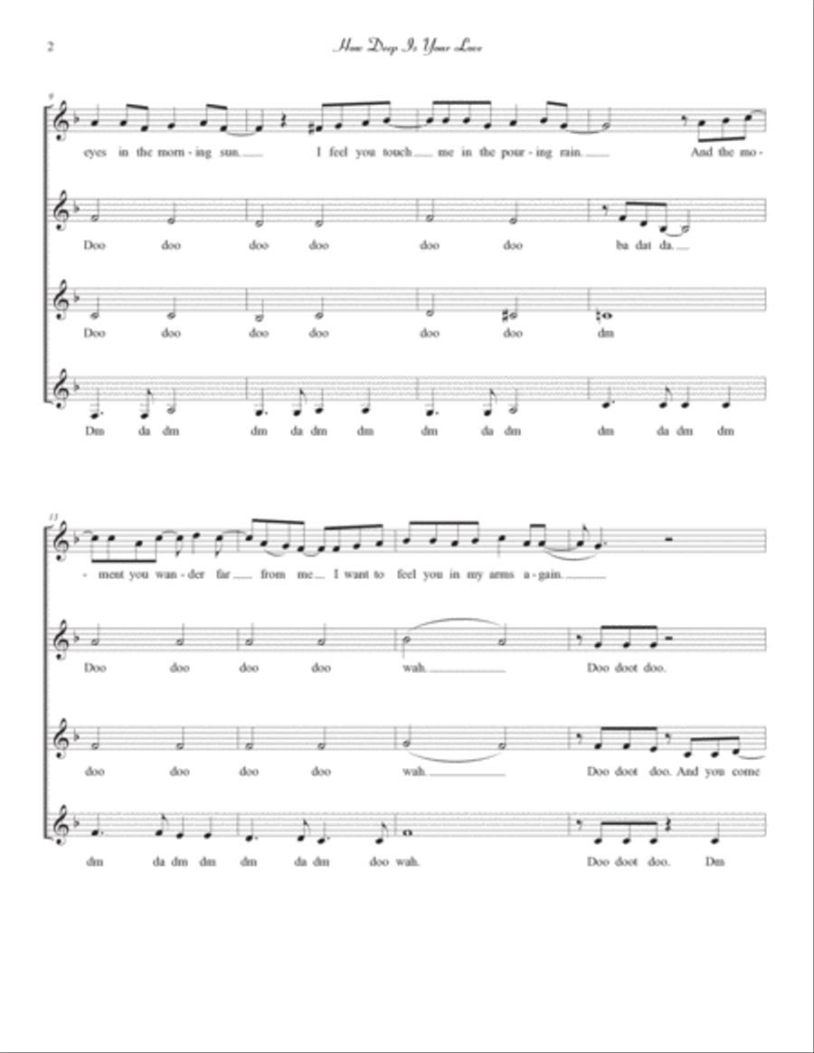 How Deep Is Your Love SSAA scores gallery preview page 2