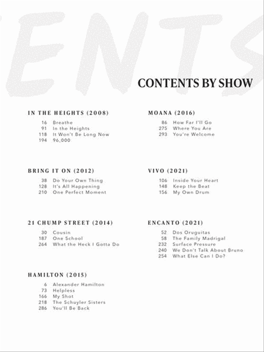 The Lin-Manuel Miranda Collection Piano, Vocal, Guitar scores gallery preview page 4