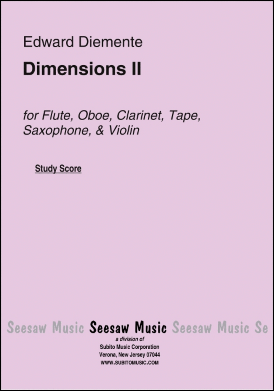 Dimensions II Dimensions II Clarinet scores gallery preview page 1