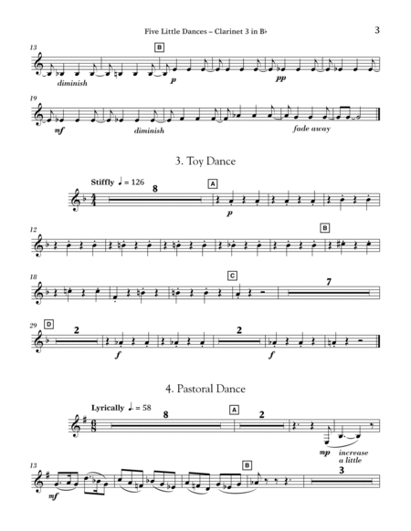 Five Little Dances - Bb Clarinet 2