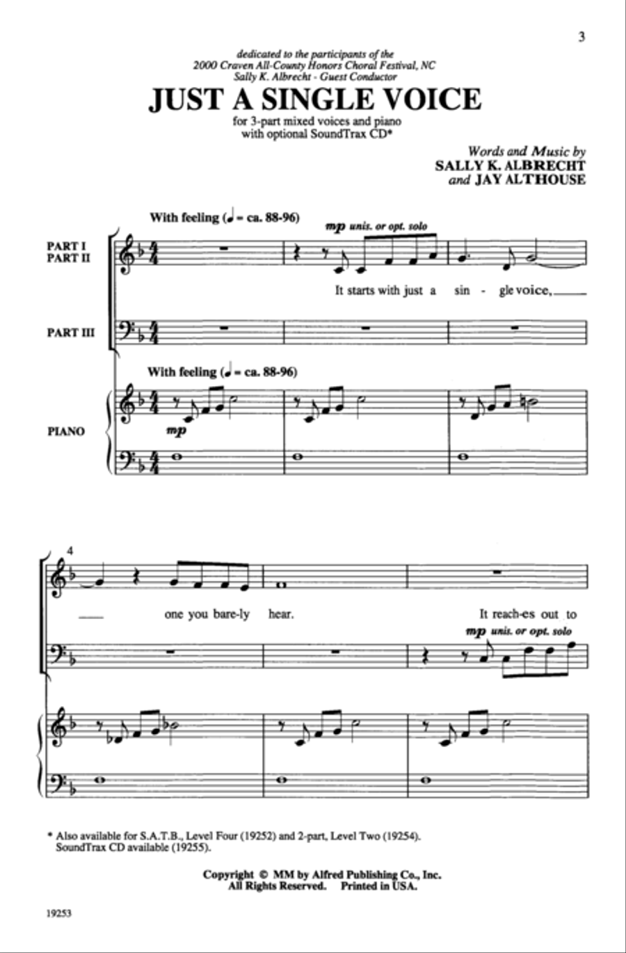 Just a Single Voice 3-Part scores gallery preview page 2