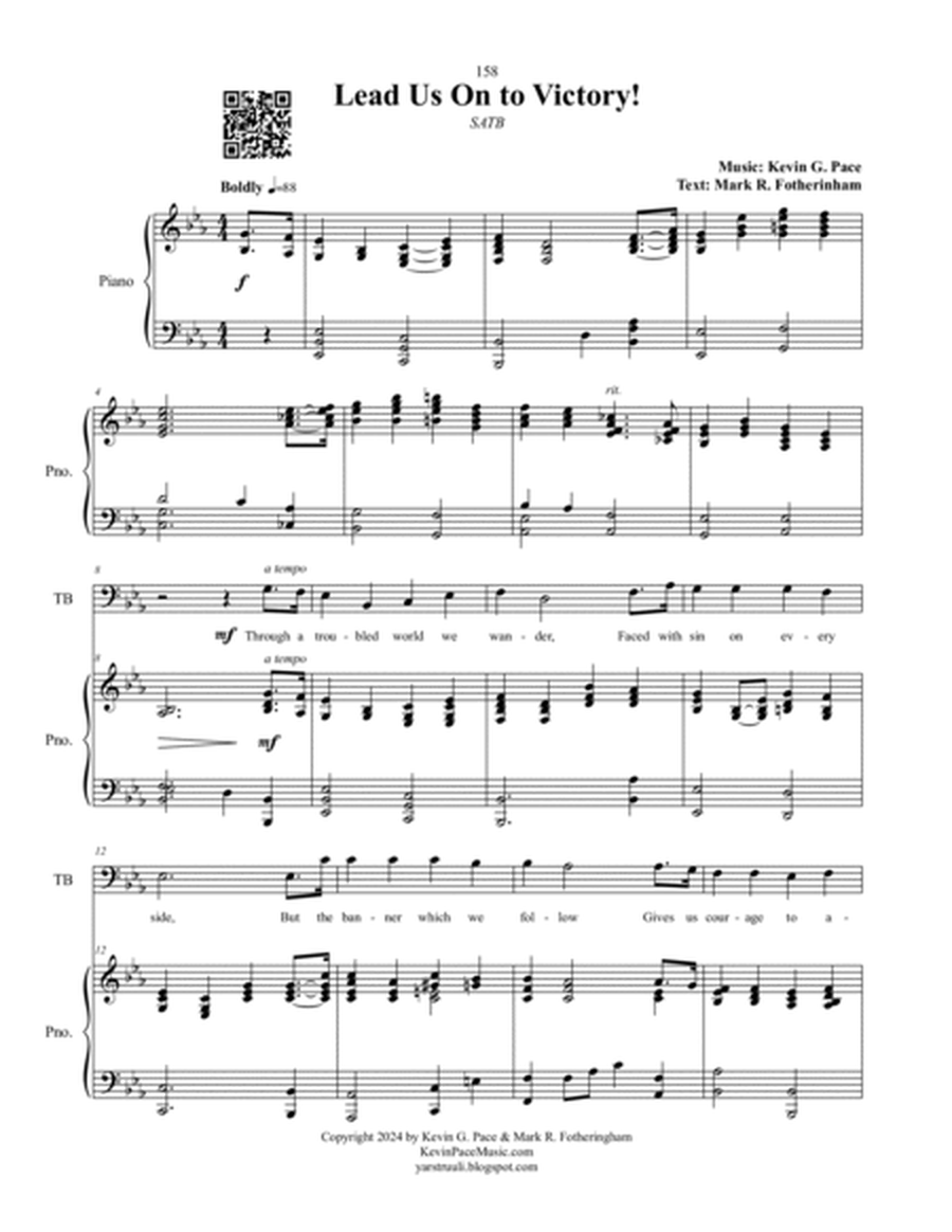 Lead Us On To Victory, sacred music for SATB choir image number null