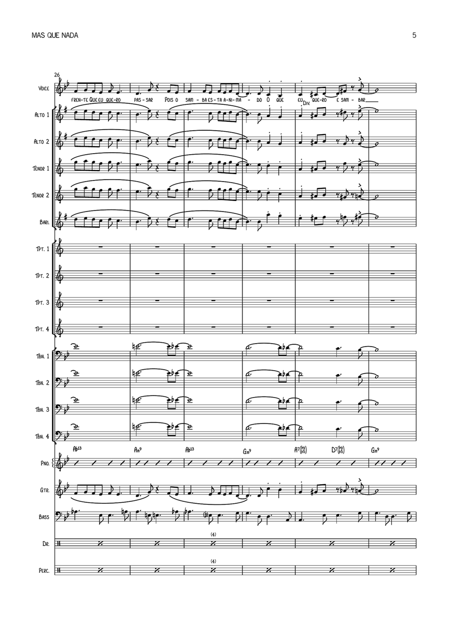 Mas Que Nada Jazz Ensemble scores gallery preview page 5