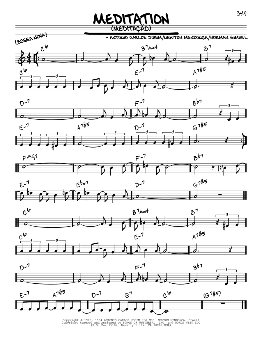 Meditation (Meditacao) Meditation (Meditacao) Piano scores gallery preview page 1