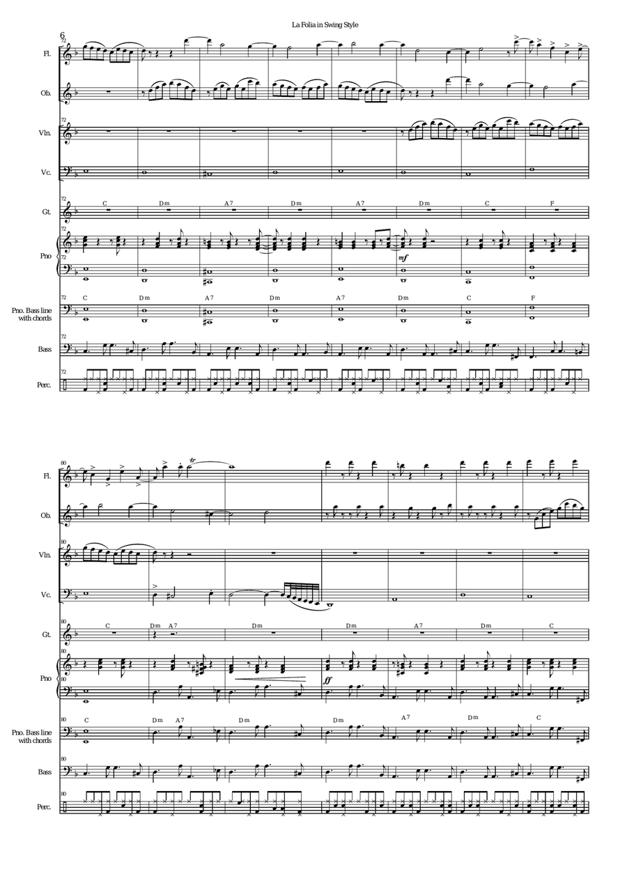 La Folia in Swing Style Large Ensemble scores gallery preview page 6
