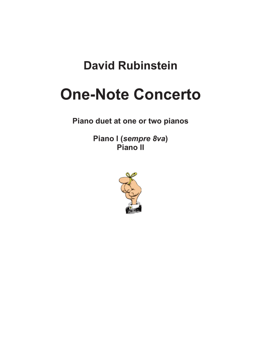 One-Note Concerto (piano duet, three hands) Piano scores gallery preview page 1