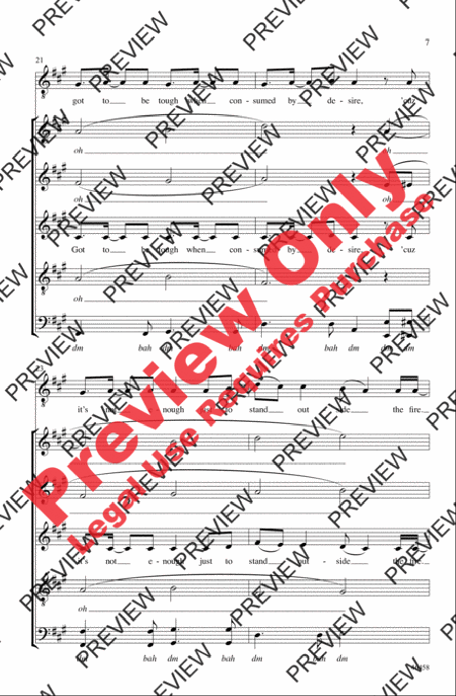 Standing Outside the Fire 4-Part scores gallery preview page 7