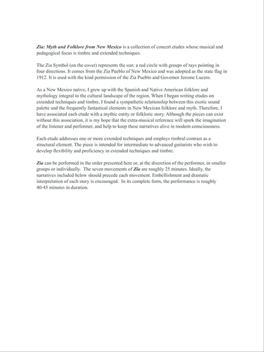 ZIA: Myth and Folklore of New Mexico Classical Guitar scores gallery preview page 4