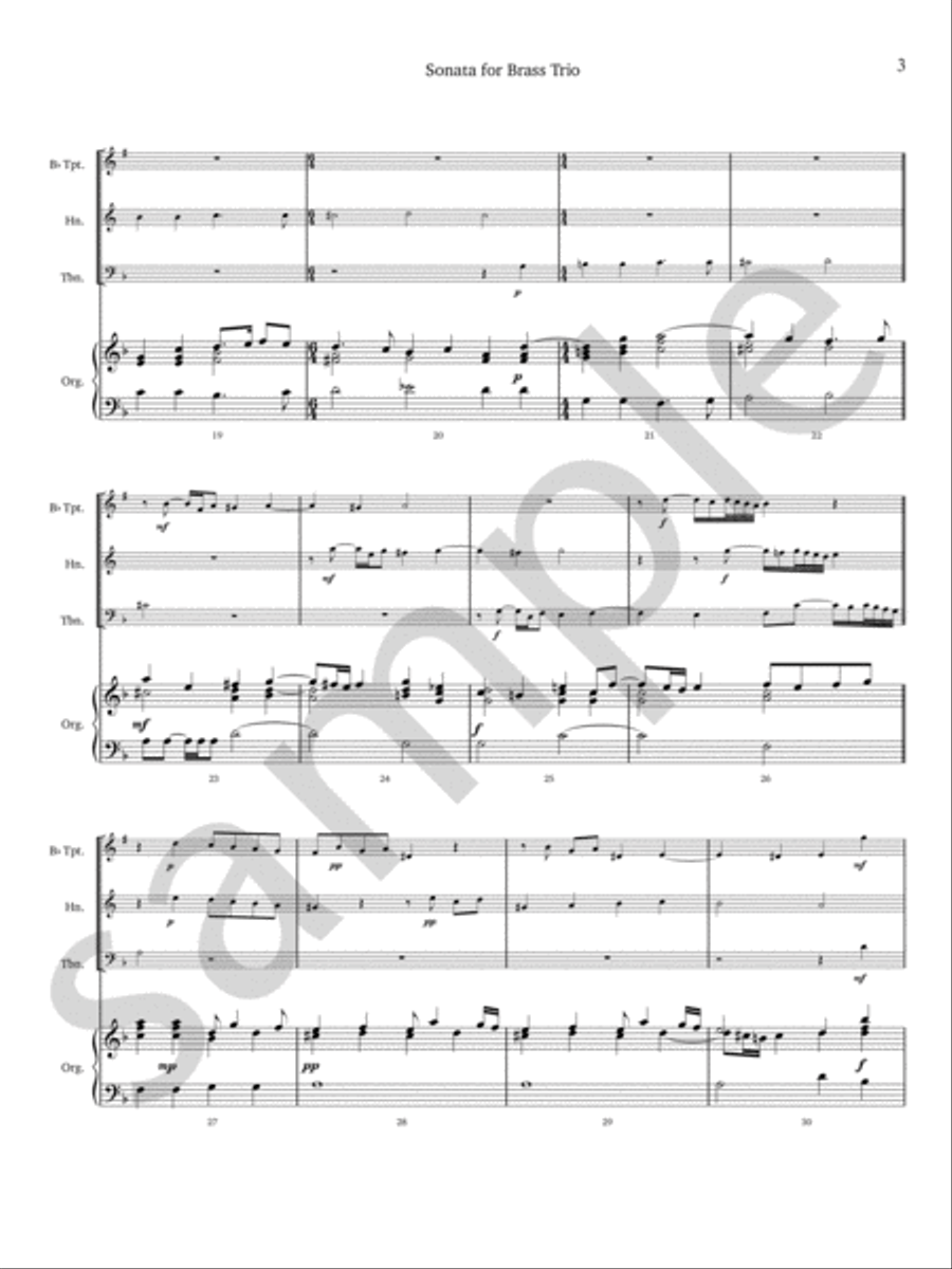 Sonata For Brass Trio (1615) Brass Trio scores gallery preview page 5