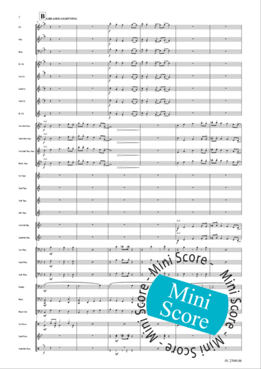 Greased Lightning Concert Band scores gallery preview page 6