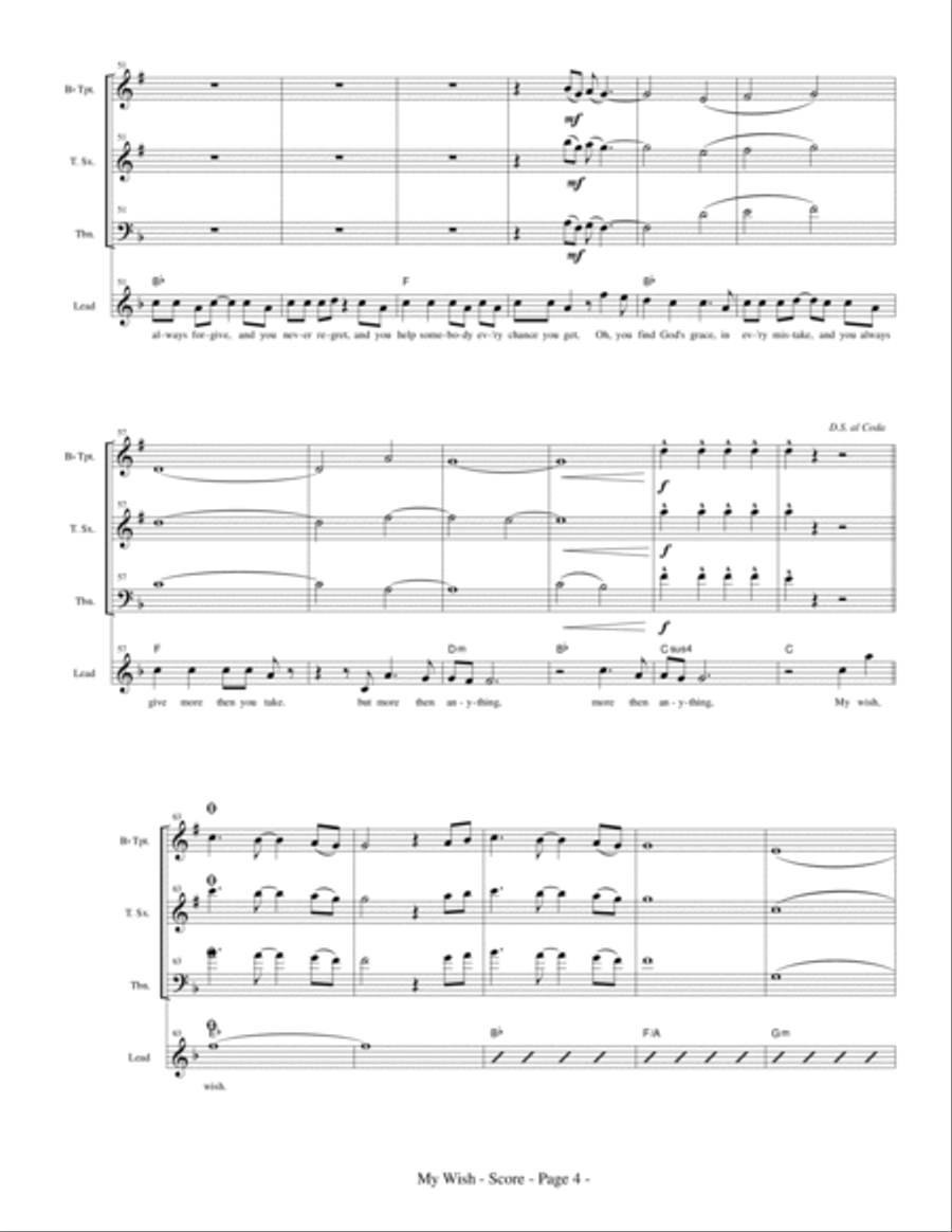 My Wish My Wish Small Ensemble scores gallery preview page 6