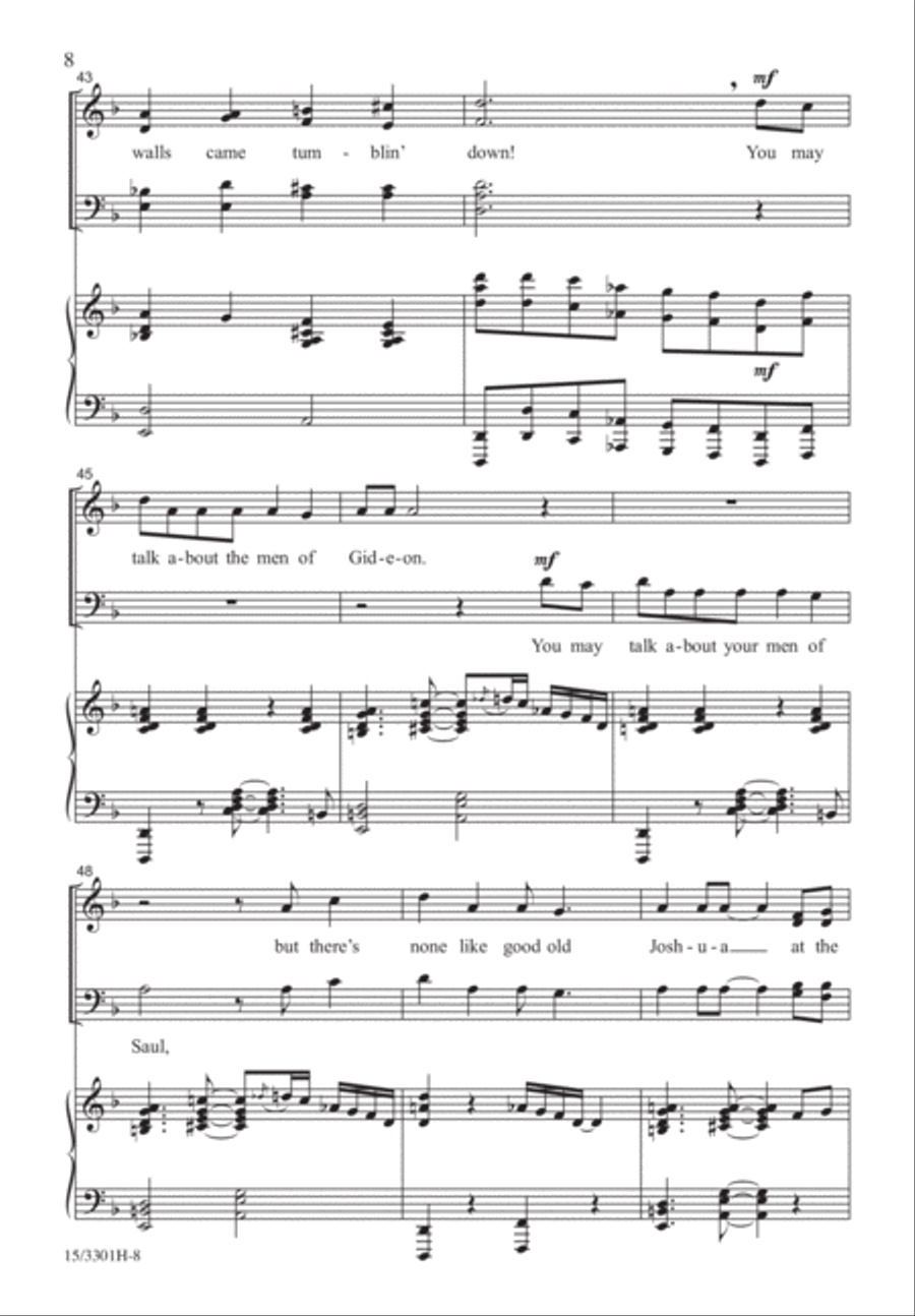 Joshua Fit the Battle of Jericho 4-Part scores gallery preview page 7