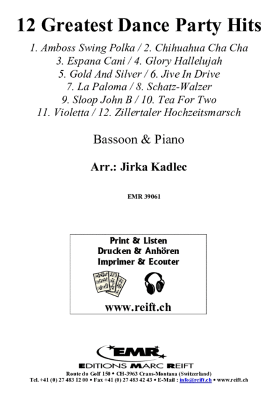 12 Greatest Dance Party Hits Bassoon Solo scores gallery preview page 2