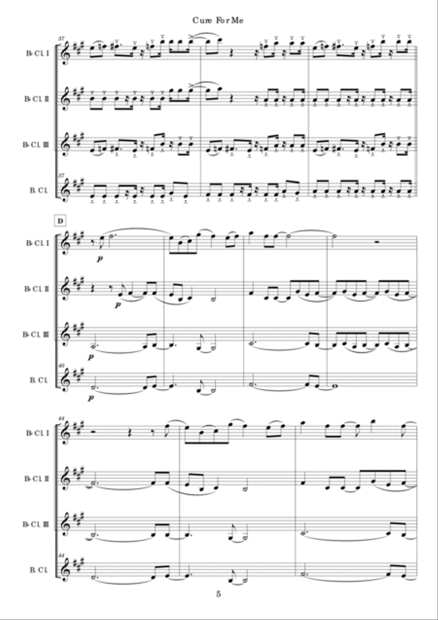 Cure For Me Woodwind Ensemble scores gallery preview page 6