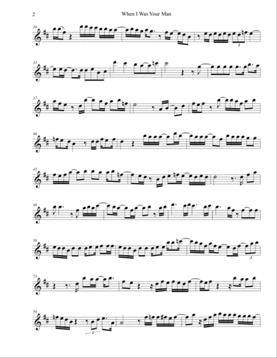 When I Was Your Man Soprano Saxophone scores gallery preview page 2