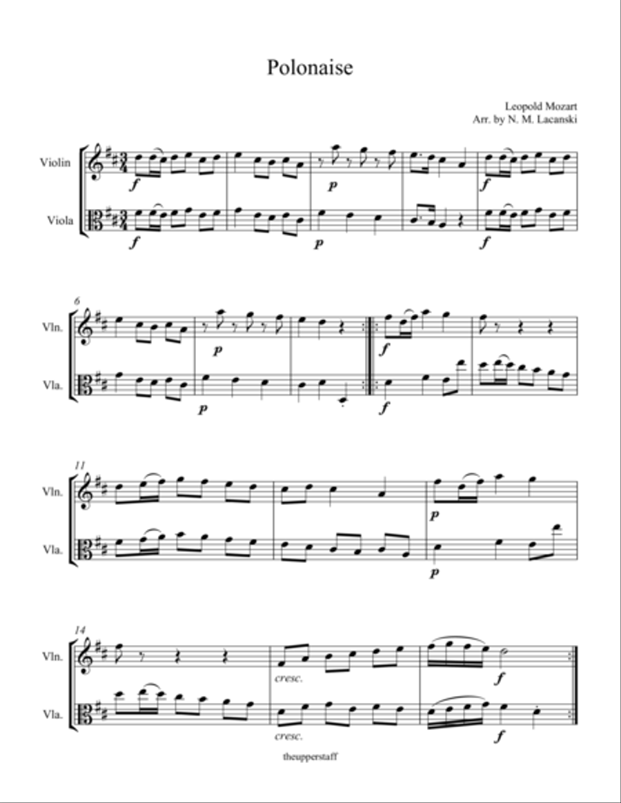 Polonaise String Duet scores gallery preview page 1