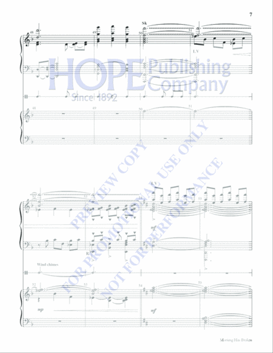 Morning Has Broken Morning Has Broken Handbell Choir scores gallery preview page 7