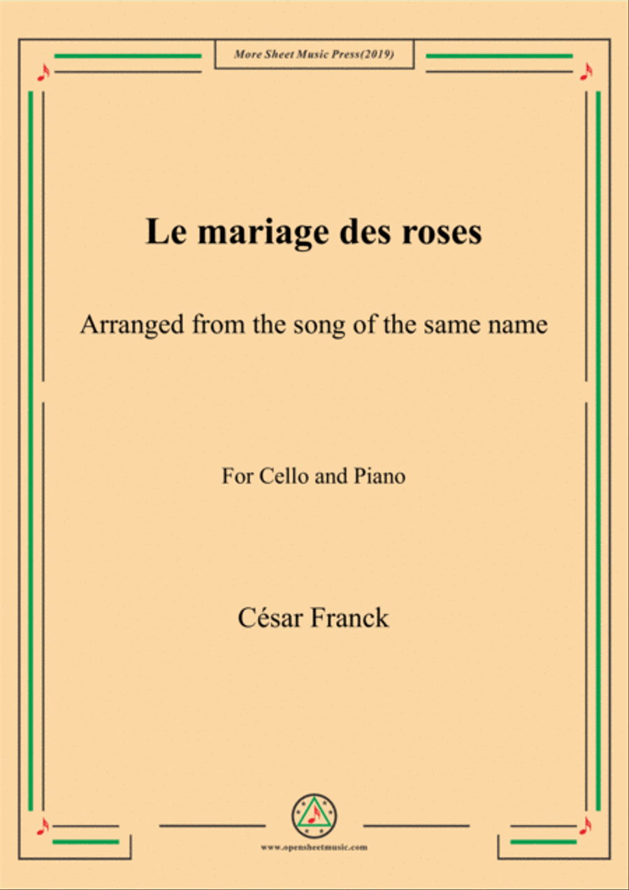 Franck-Le mariage des roses,for Cello and Piano Piano scores gallery preview page 1