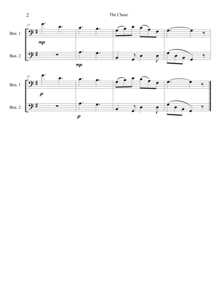 The Chase by William Duncombe for Bassoon Duet
