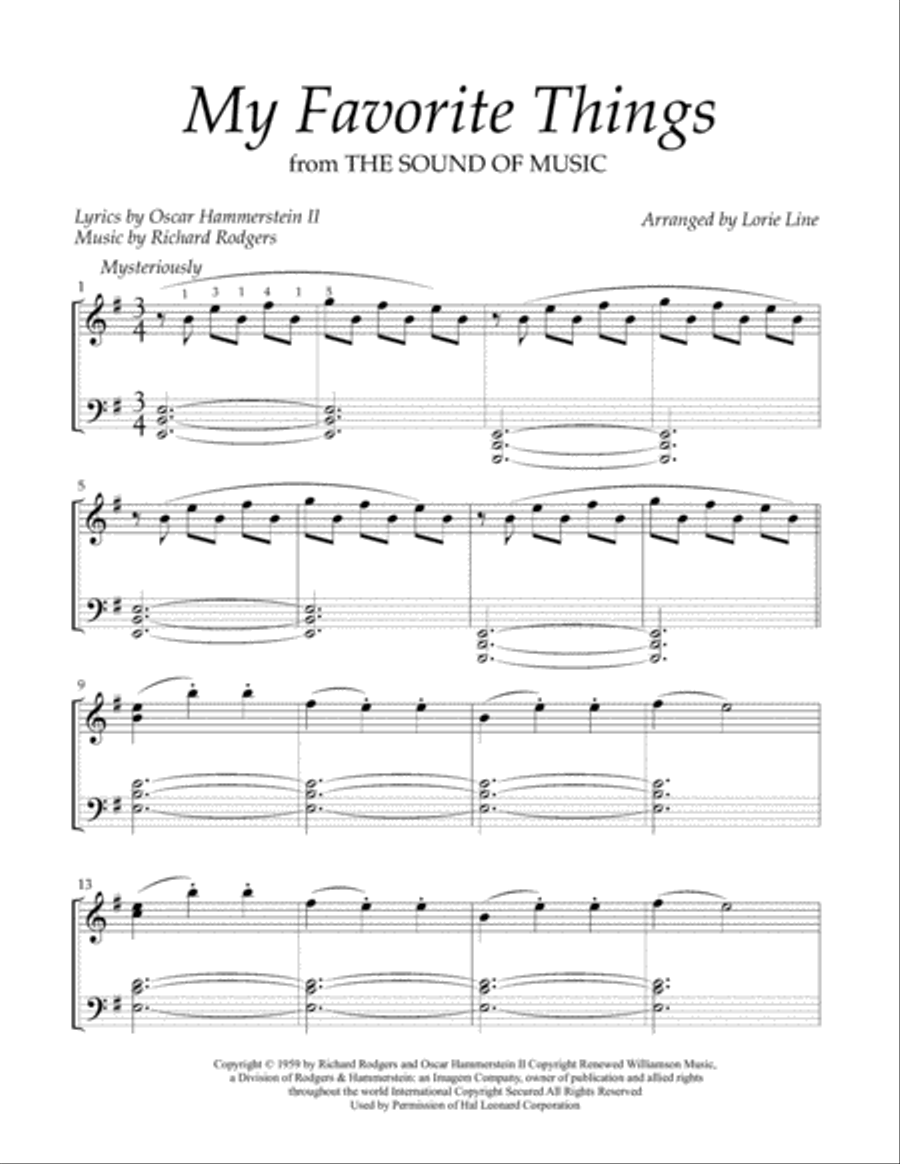 My Favorite Things Piano Solo scores gallery preview page 1