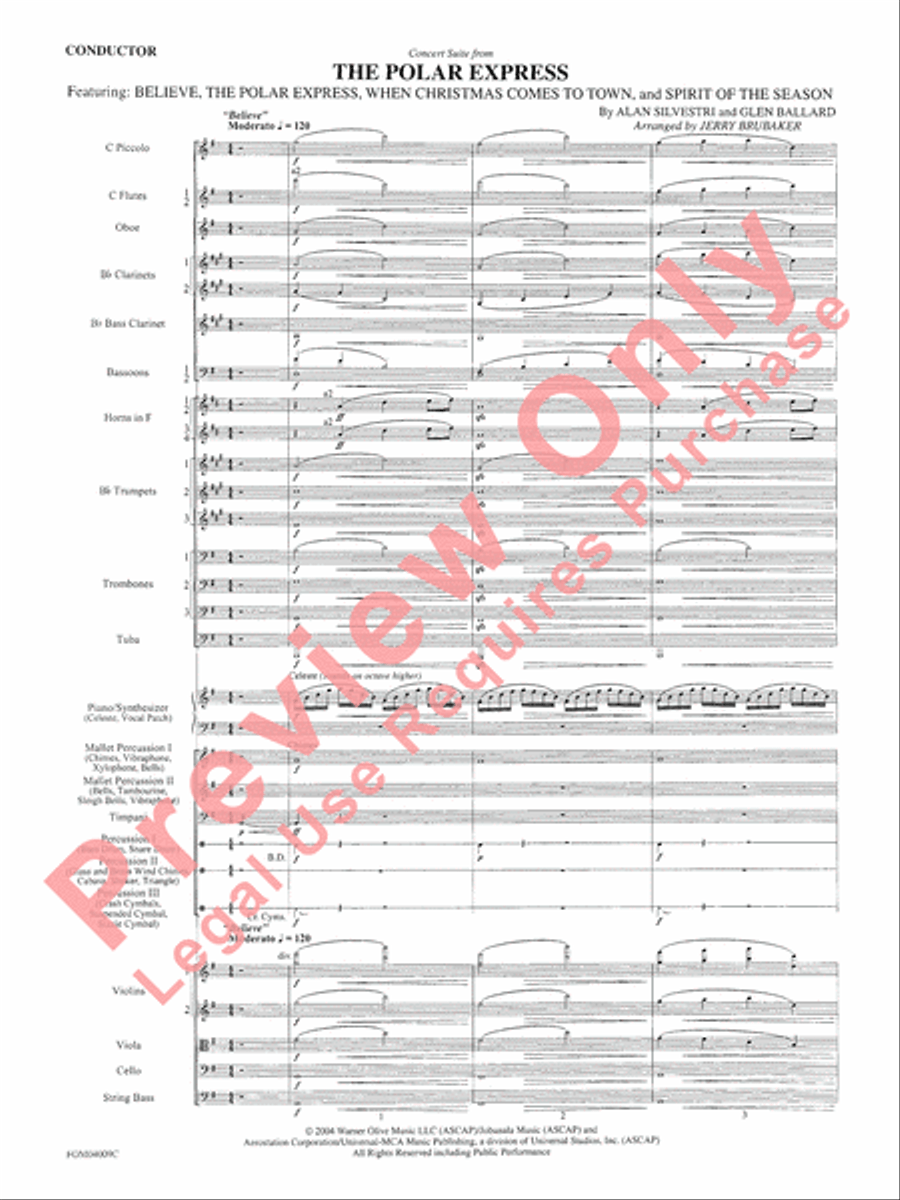 The Polar Express, Concert Suite from Full Orchestra scores gallery preview page 4