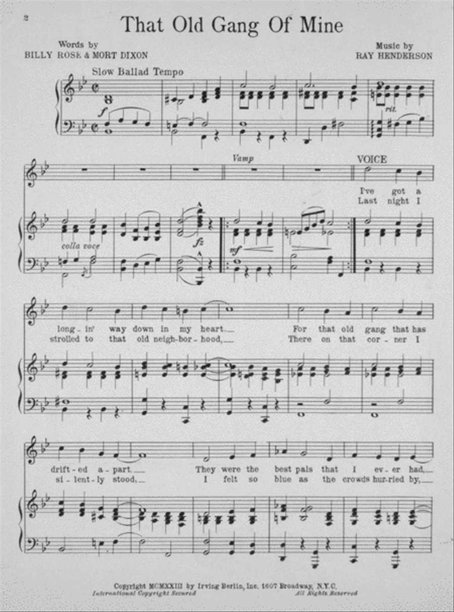 That Old Gang of Mine Voice scores gallery preview page 2