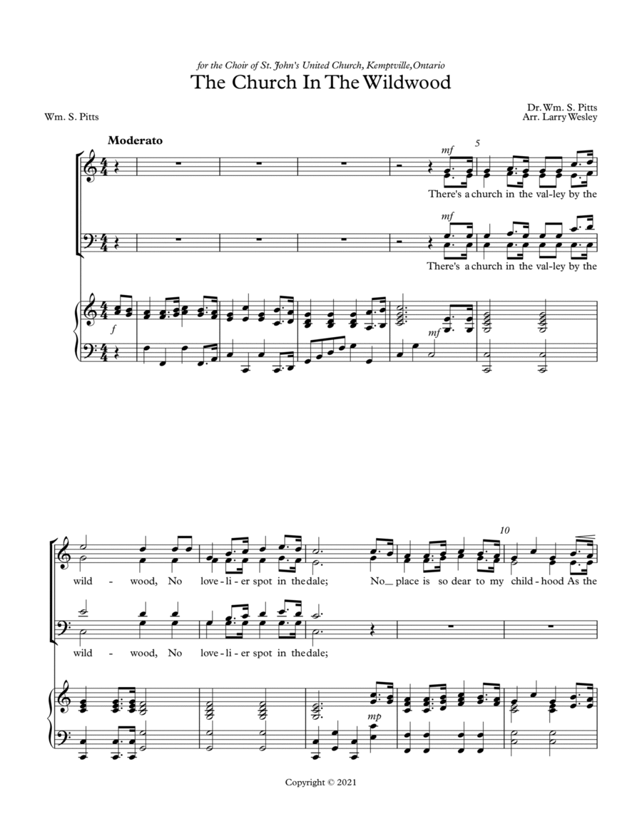 The Church in the Wildwood 4-Part scores gallery preview page 1