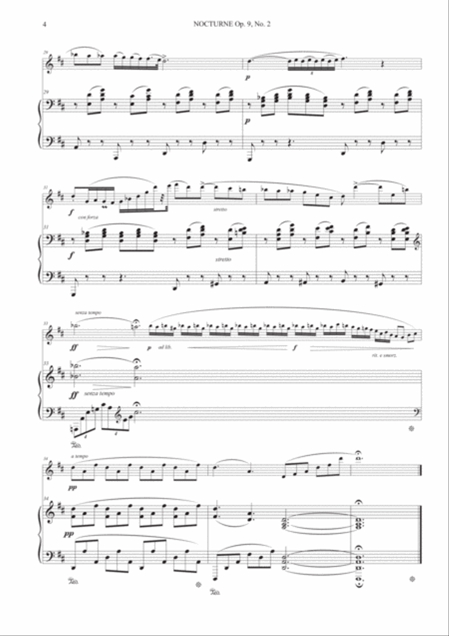 Nocturne Op. 9, No. 2 for Violin and Piano Violin Solo scores gallery preview page 4