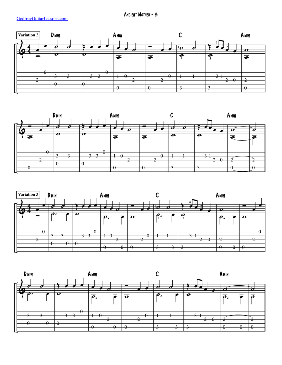 Ancient Mother Acoustic Guitar scores gallery preview page 3