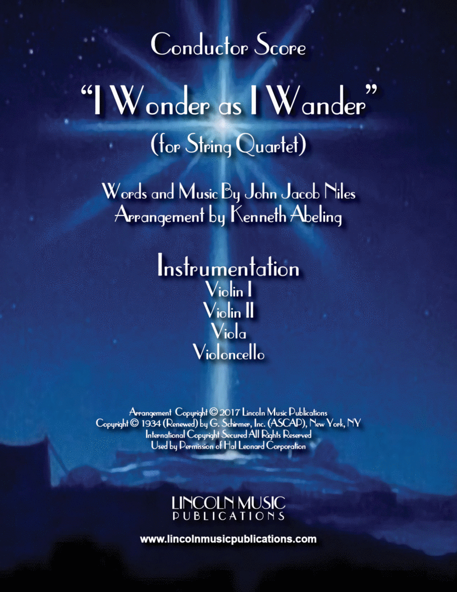 I Wonder As I Wander String Quartet scores gallery preview page 1