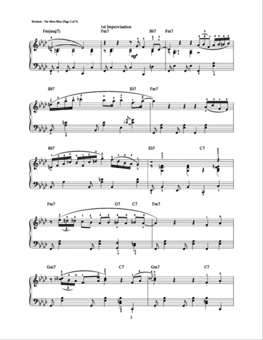 Far More Blue Piano Solo scores gallery preview page 2