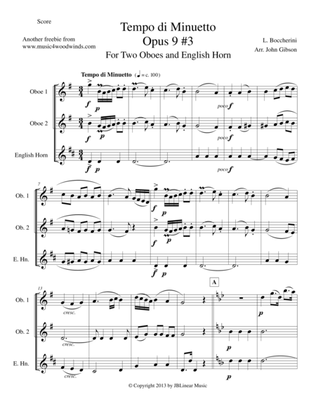 Book cover for Minuet for Oboe and English Horn Trio
