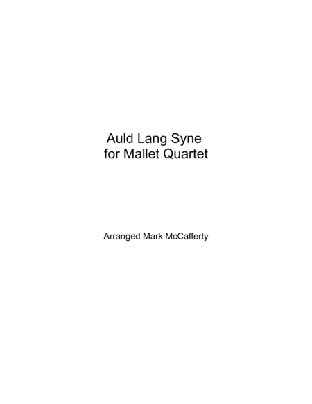 Auld Lang Syne for Mallet Quartet image number null
