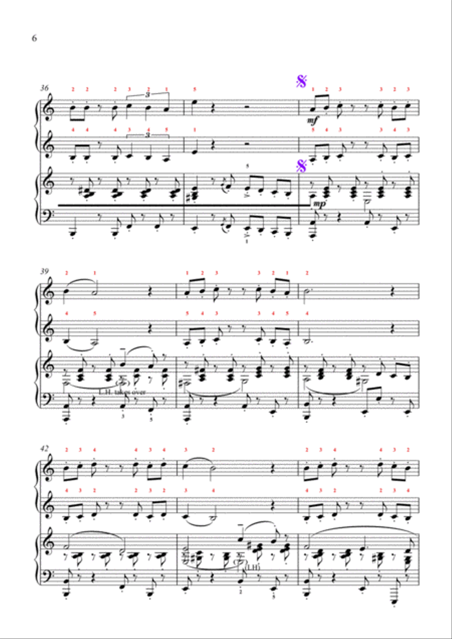 Five-Finger Latina! (Piano Duet - Four Hands) Piano Duet scores gallery preview page 6