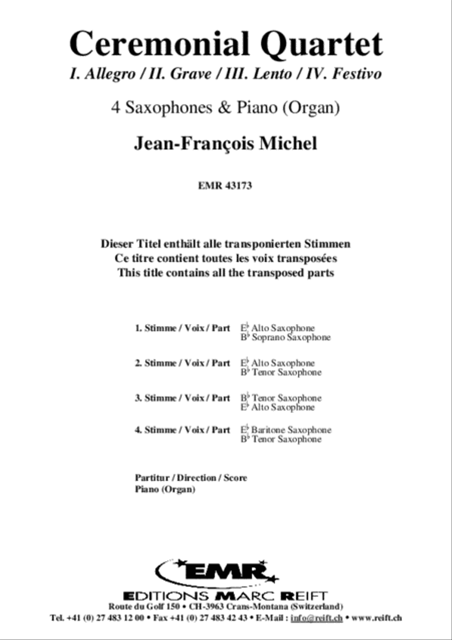 Ceremonial Quartet Saxophone Ensemble scores gallery preview page 2