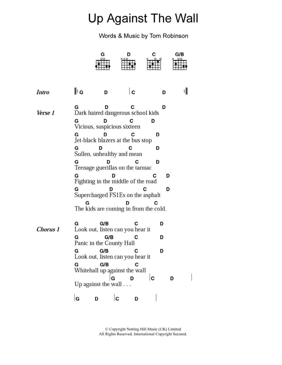 Up Against The Wall Acoustic Guitar scores gallery preview page 1