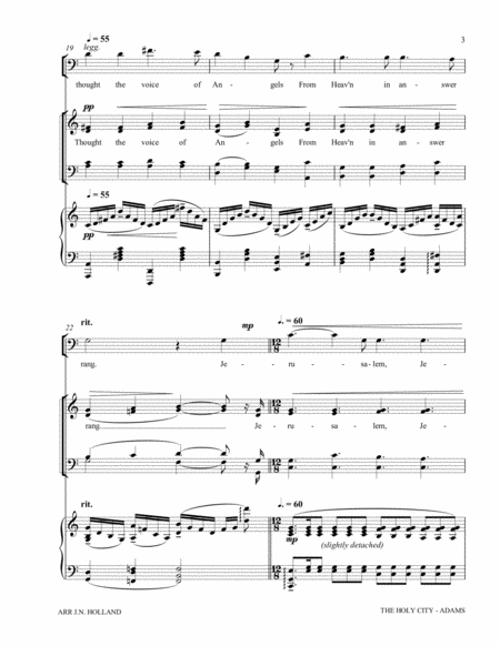 The Holy City for Baritone Voice, SATB Chorus and Piano (Key of C) image number null